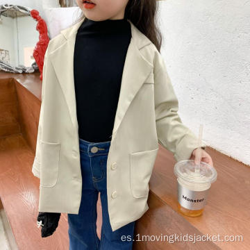 Chaqueta de traje de color sólido de otoño para niñas